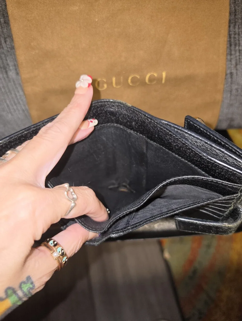 Vintage Gucci GG Monogram Canvas Compact Wallet